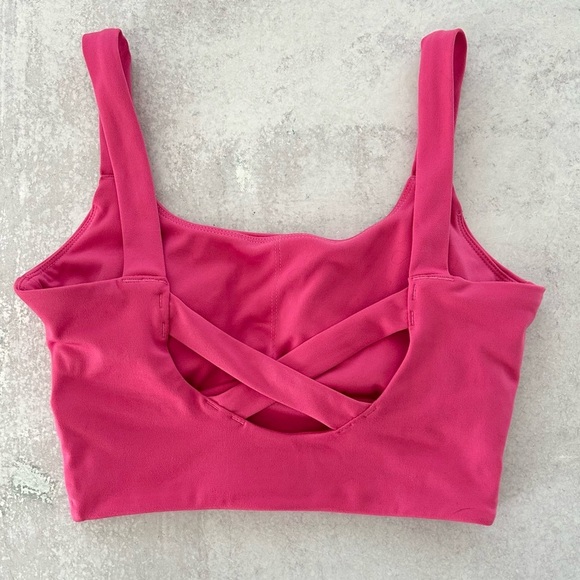 Sincerely Jules Cross Back Stash Pocket Active Crop Top, Pink XS - Picture 8 of 8